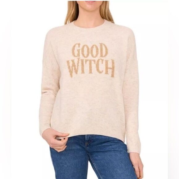 Vince Camuto Sweaters - NWT Women's Cream Sweater with 'Good Witch' Design